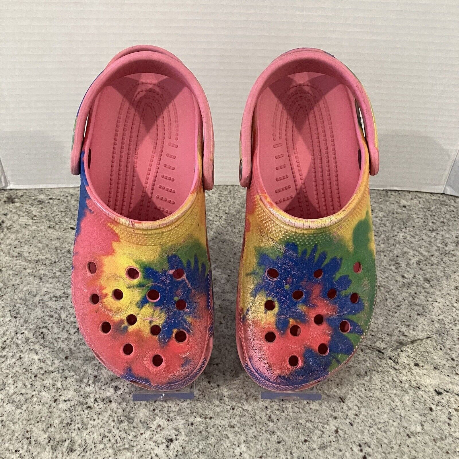 Crocs Mens 5/Womens 7 Unisex Tie Dye Clogs Shoes Non Slip Colorful