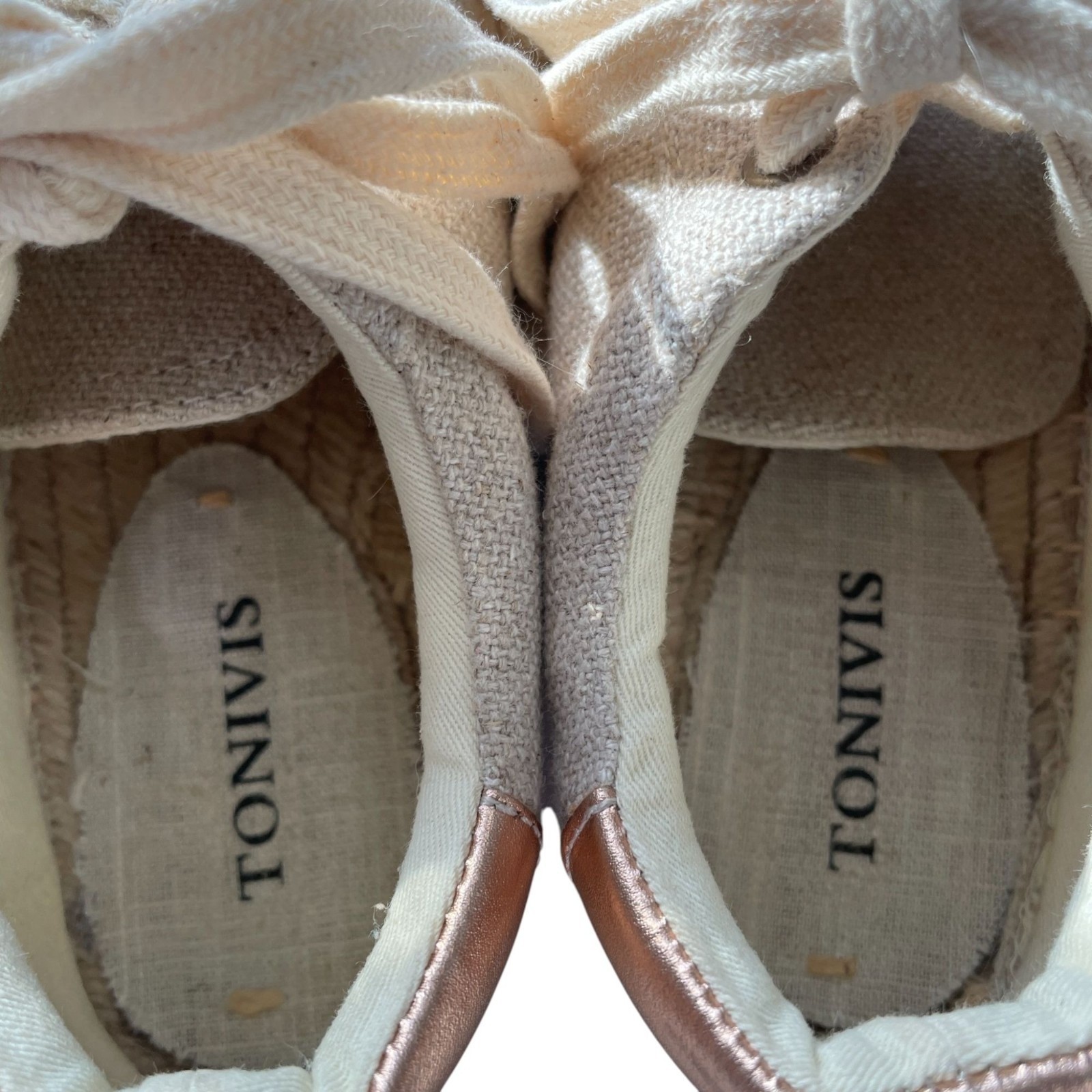 Tonivis Canvas Espadrille Sneakers Size 7 Natural Boho Coastal Summer Shoes