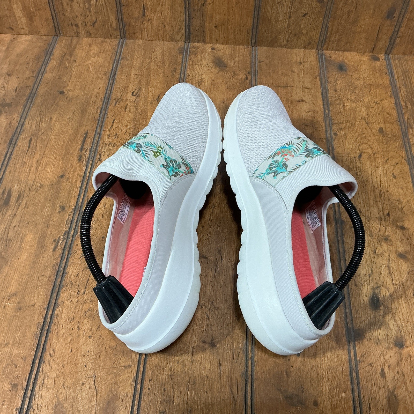 Skechers Go walk Womens Tropical Oasis White Mules Slip On Shoes 124713 Size 11
