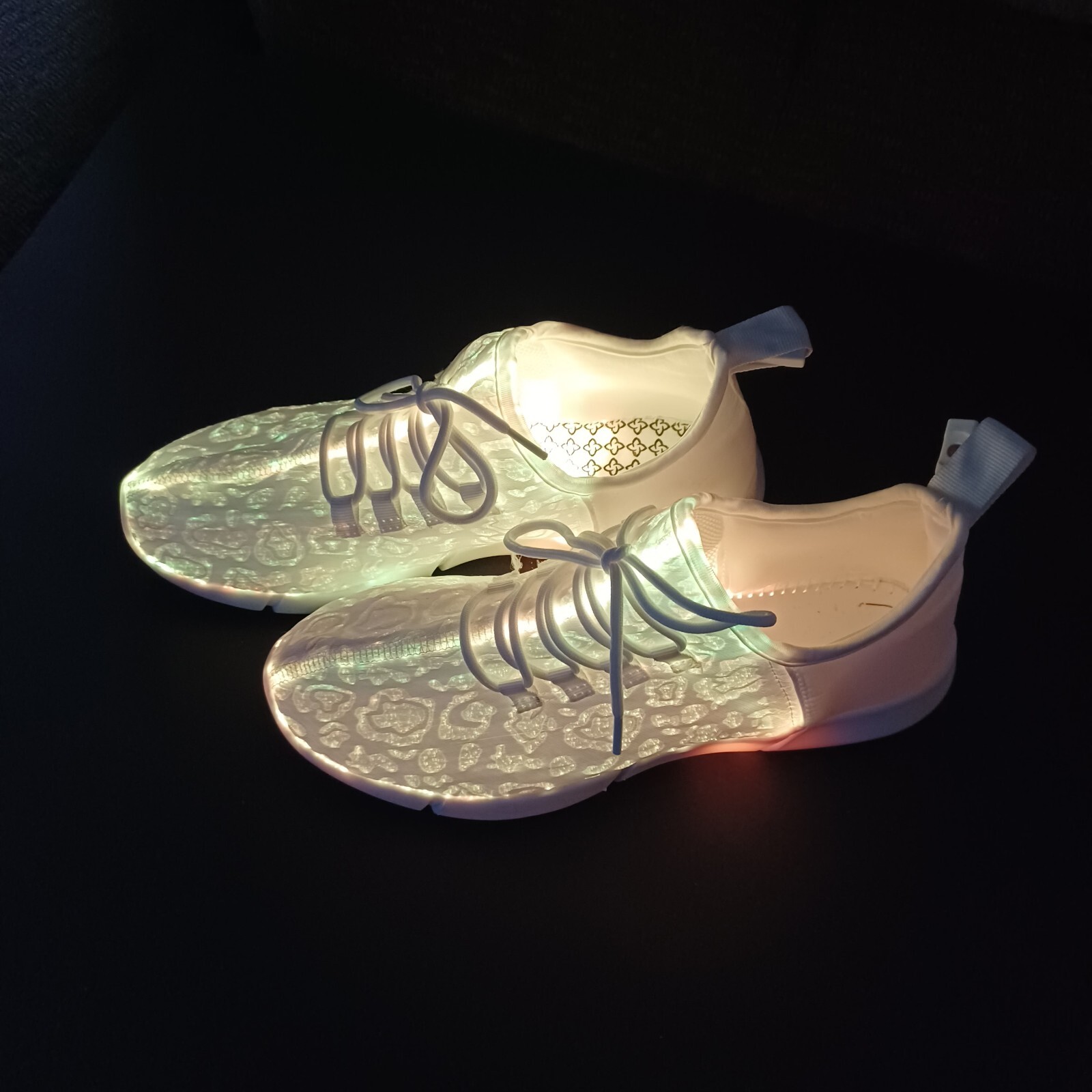 Adult Ladies Fiber Optic LED Light up Sneakers Shoes Party Dancing 9.5-10