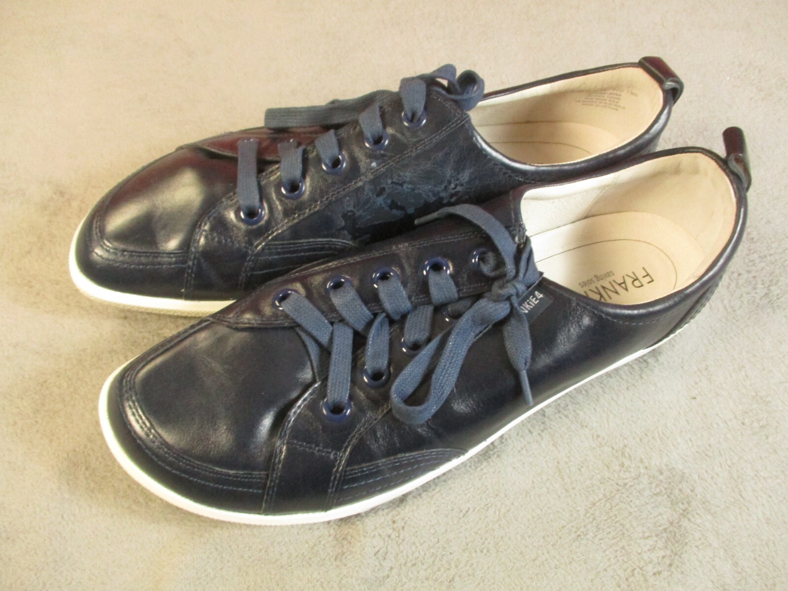 Frankie4 Sneakers Men’s 13 Navy Blue Orthotic Comfort Ellie IV Leather Lace Up