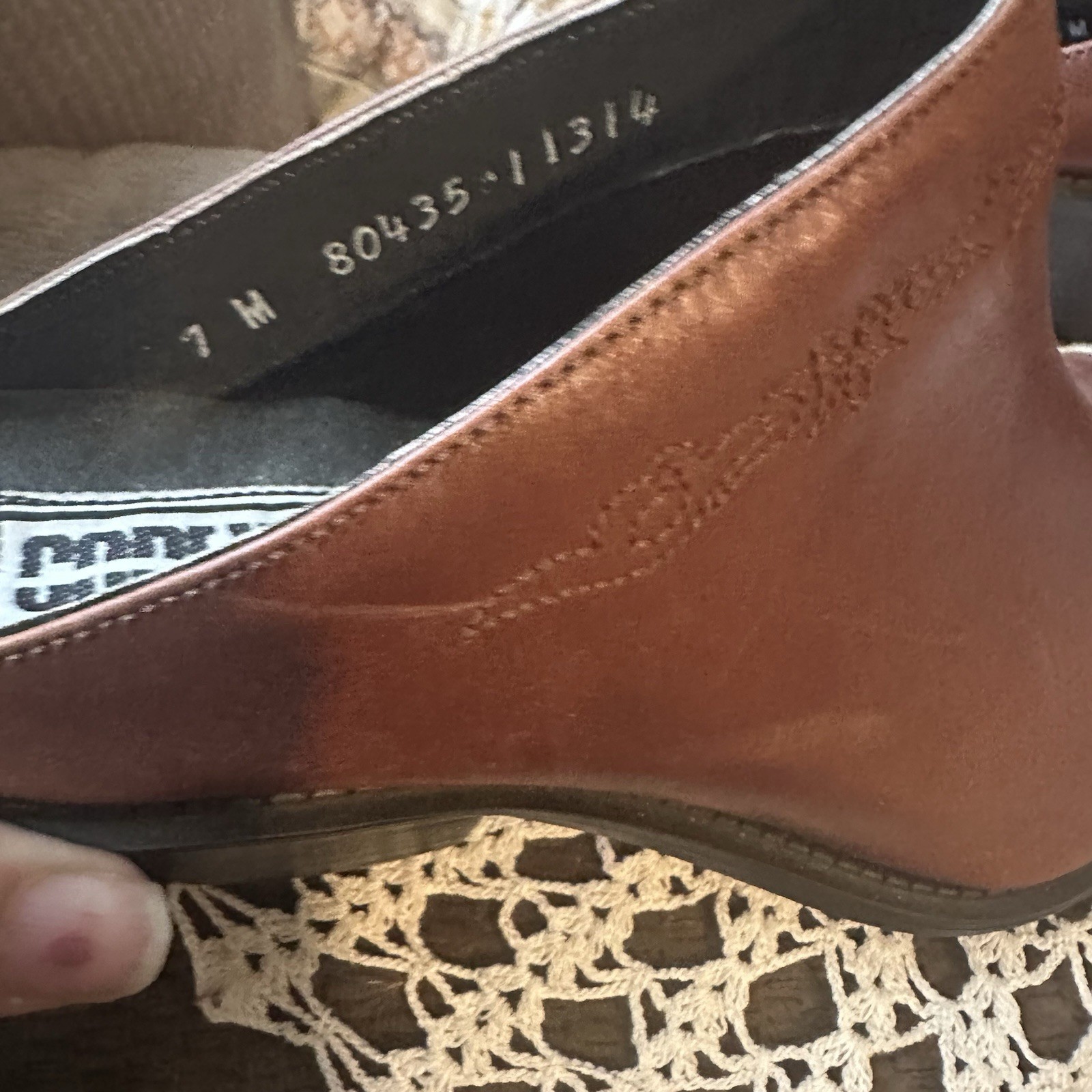 Code West Vintage Women’s 7 Brown Leather Slip-On Cowboy Western Mules Clogs