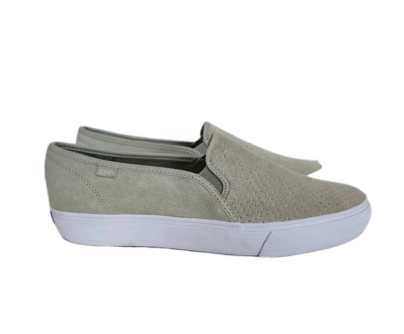 KEDS Double Decker Slip On Perforated Sage Green Suede Comfort Shoes Size 10