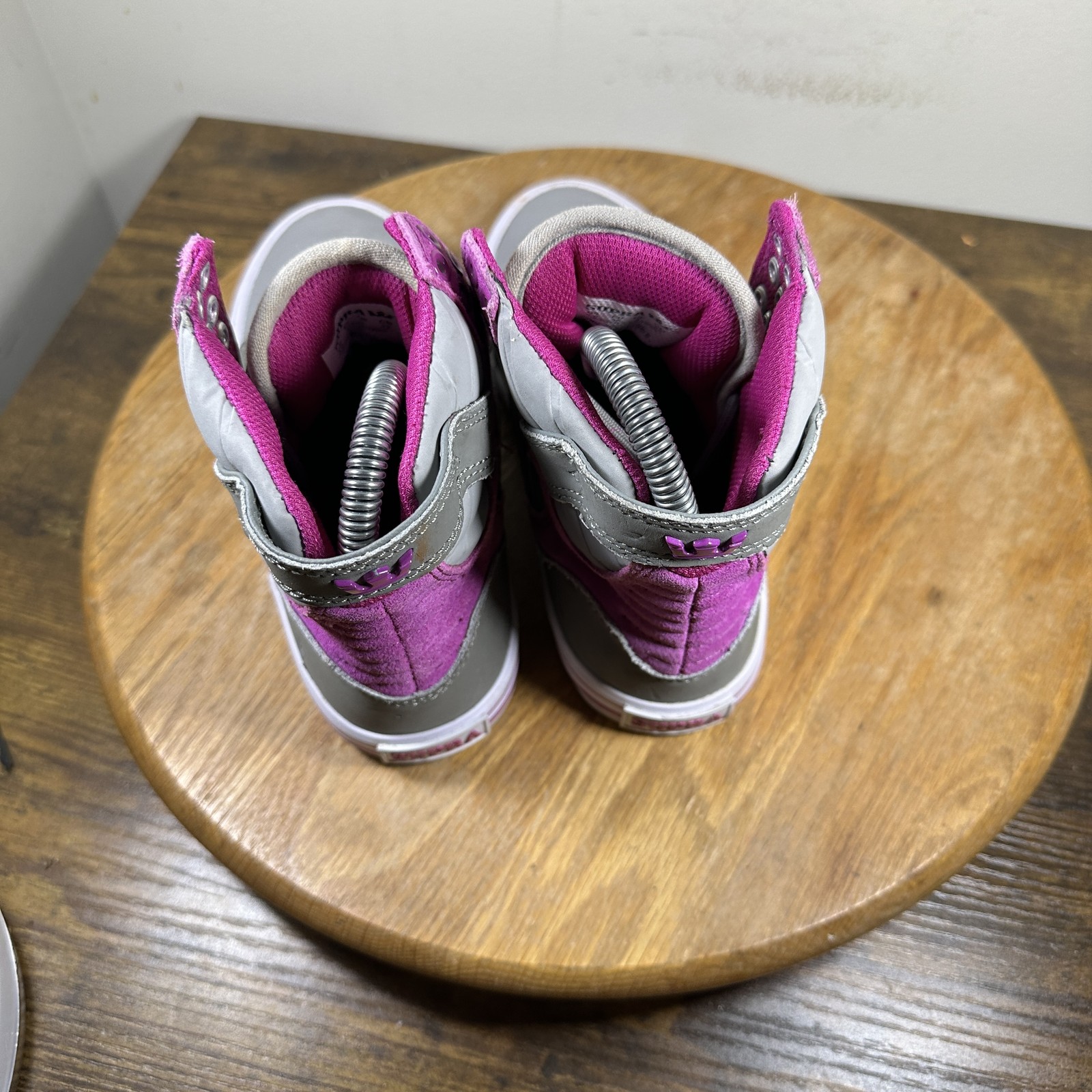 Supra Skytop Shoes Womens Size 5.5 Gray Purple High Top Skateboarding SW18005