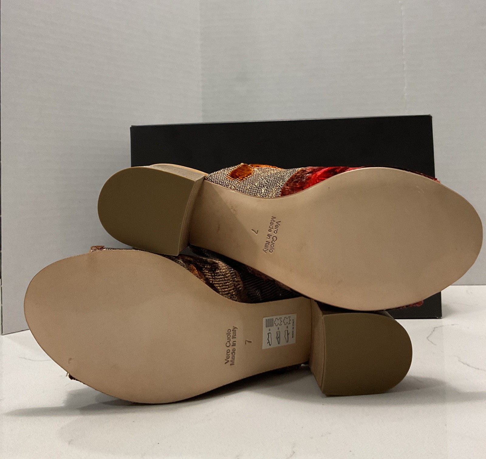 Firenze.Studio Garbo ombré velvet burnout slip-on mules- Size 7 US