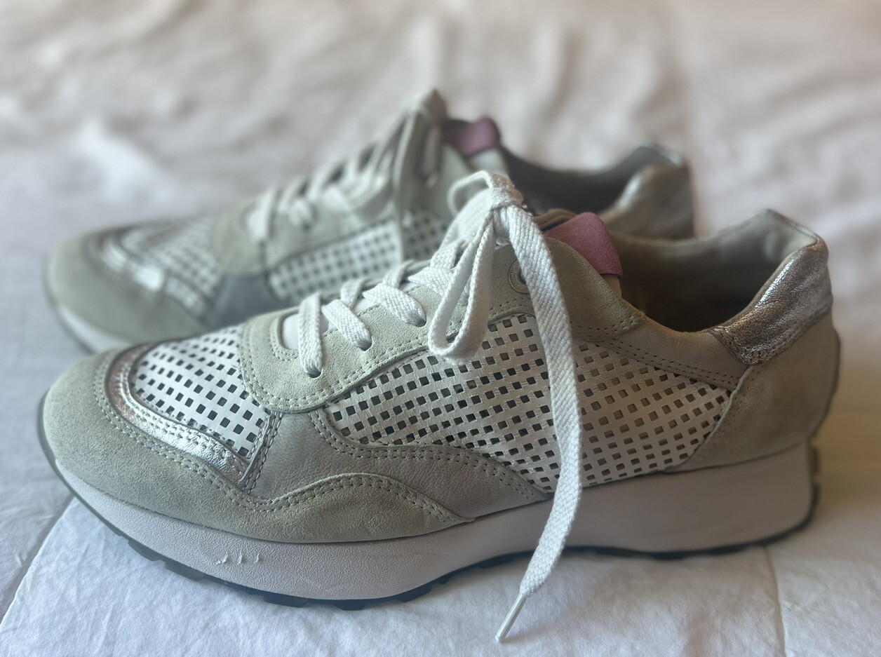 $429 Paul Green Rex Sneaker Tennis Shoes Pearl White Candy Combo UK 6.5 US 9
