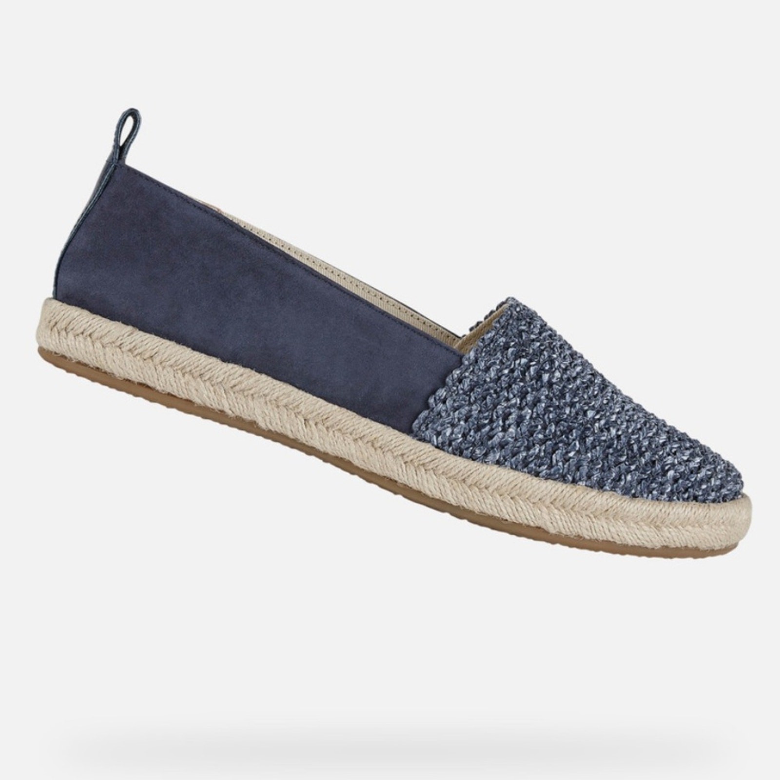 NEW Geox Modesty Blue Suede Textile Espadrille Flats, NEW, Size 5, MSRP $150