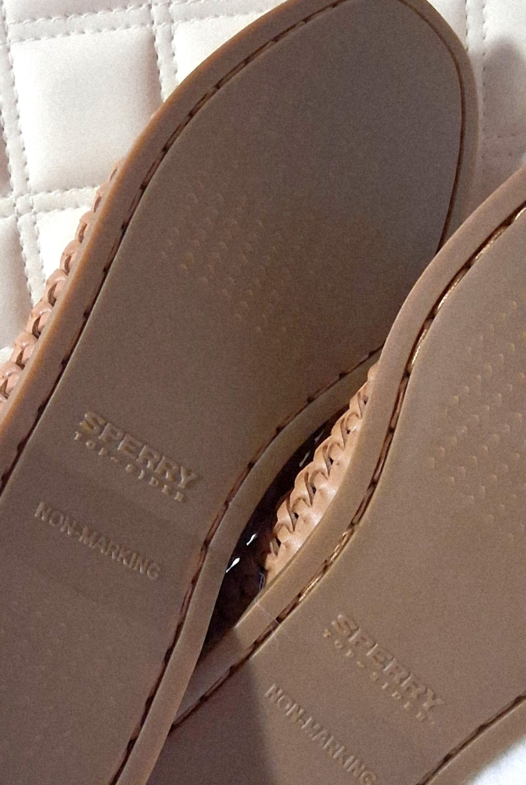 Sperry Authentic Original 2 Eye Woven Boat Shoes Womens Sz 9.5 Tan Leather NEW