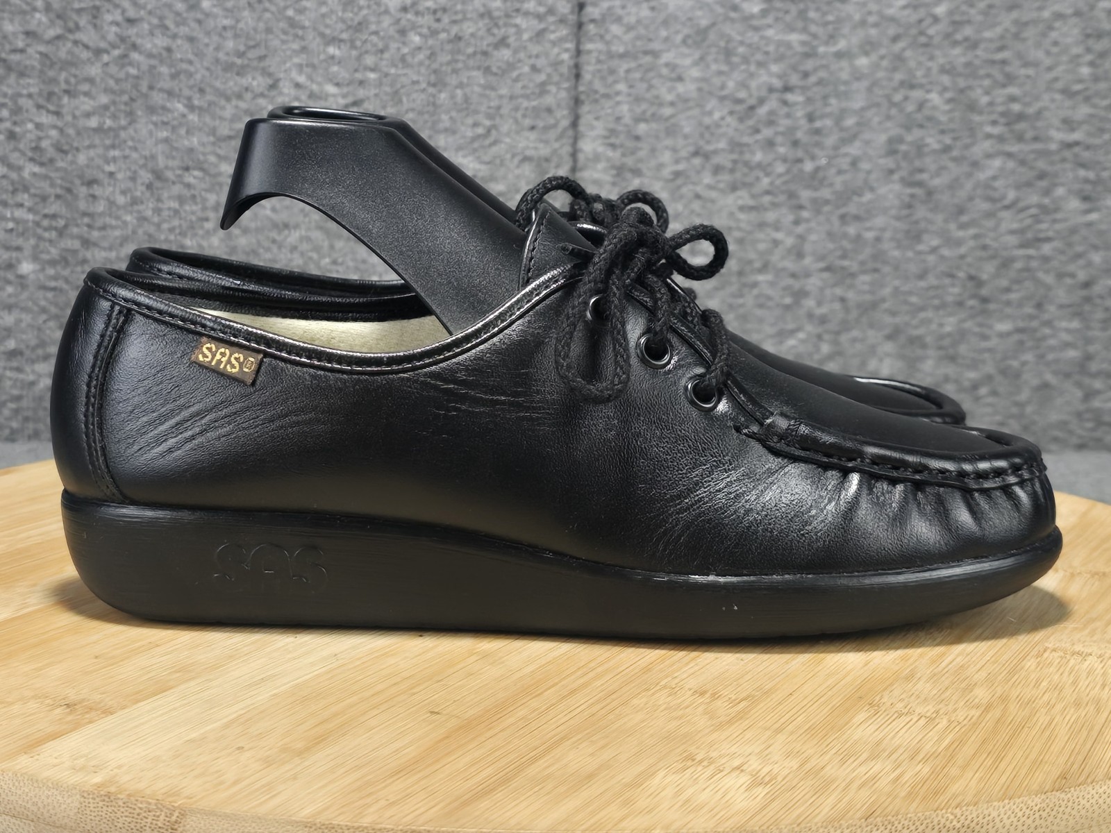 SAS Siesta Women’s Size 6.5 M Shoes Black Leather Lace Up Comfort Made in USA
