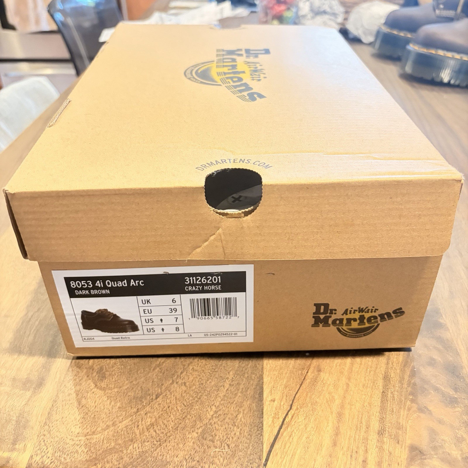Dr Martens 8053 Quad Arc Crazy Horse Brown UK 6 US W 8 M 7 31126201 NIB