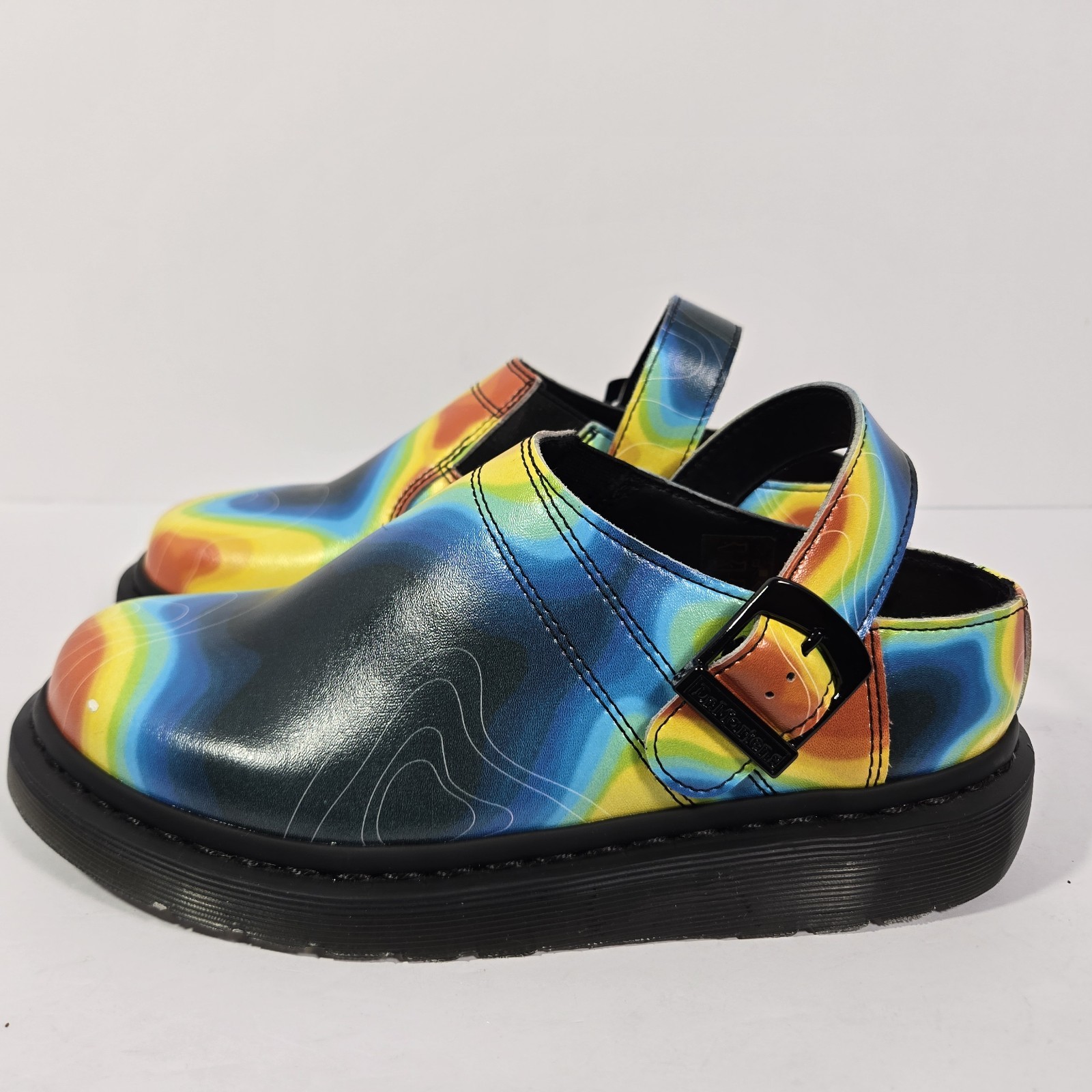 Dr Martens Isham Genix Nappa Reclaimed Thermal Map Leather Slingback Mule M6/W7