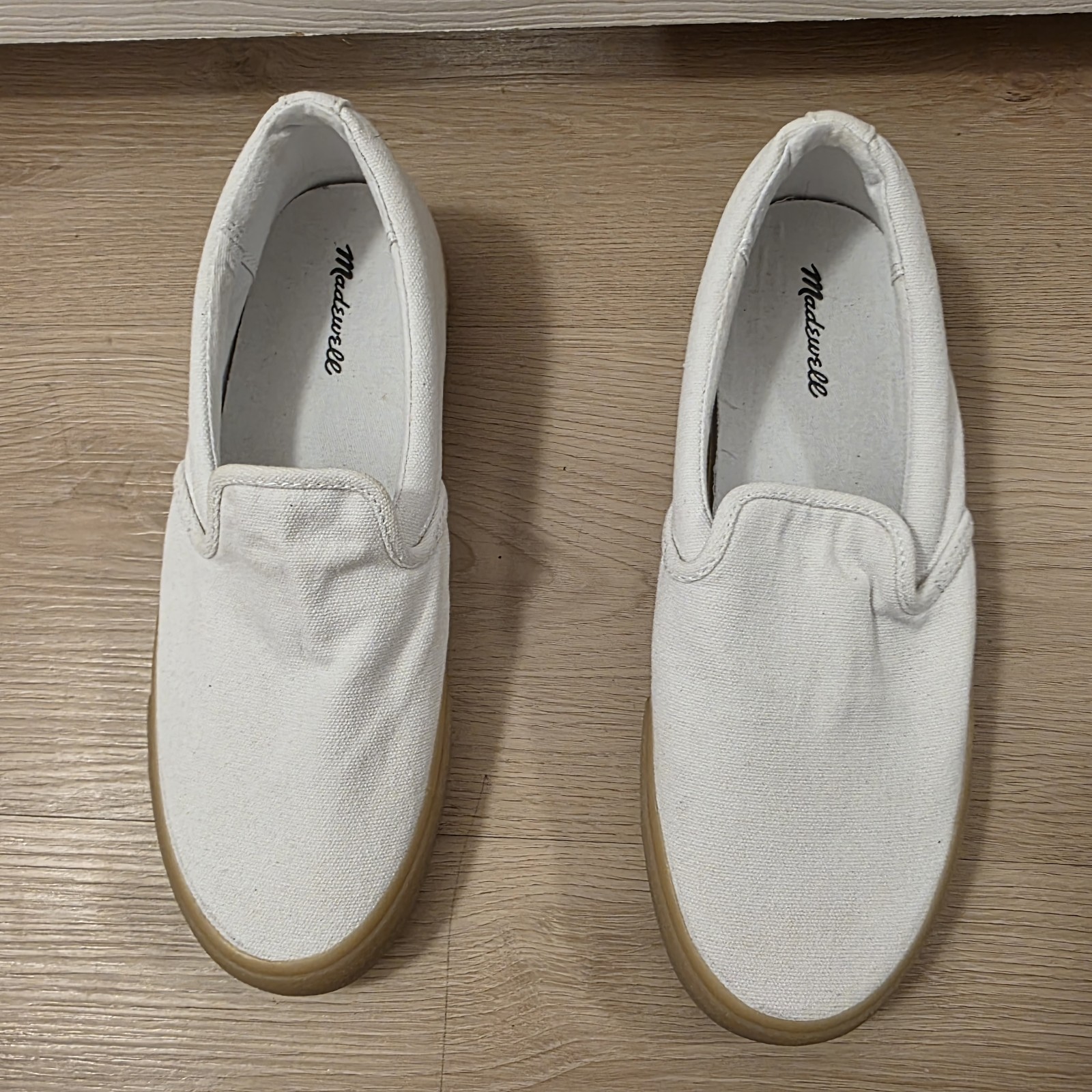 Madewell White Sidewalk Slip-On Canvas Classic Sporty Preppy Sneakers Size 9M