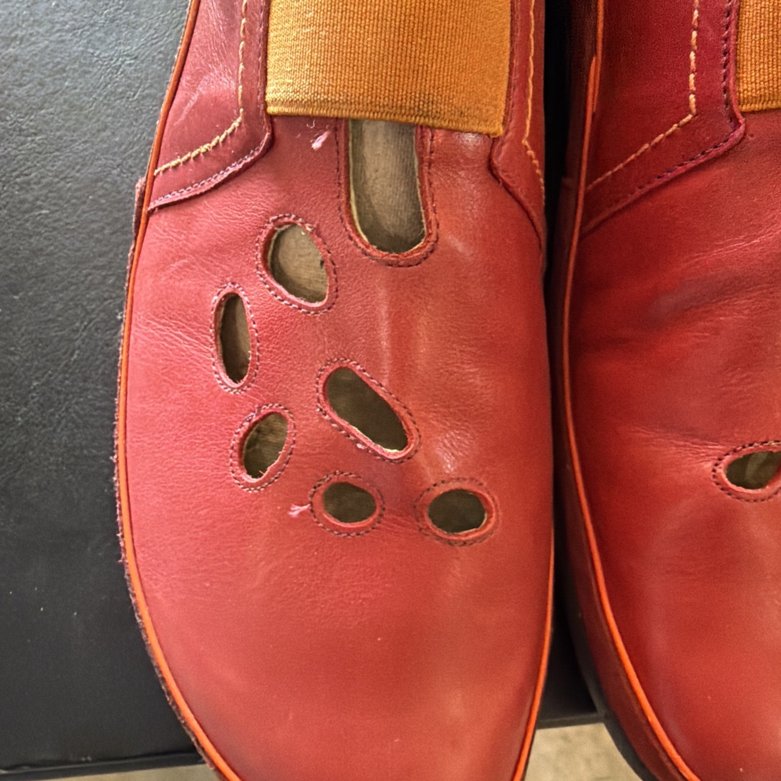 Naot Shoes Womens Size 10 Red Leather Slip On Casual Comfort Lined Rangi New