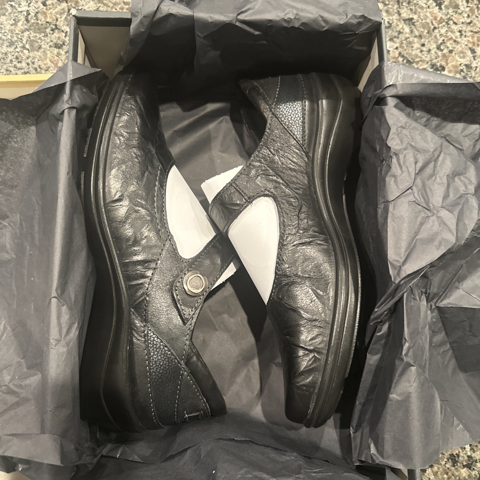 New Romika Josef Seibel EU 41 US 11 Black Leather Mary Jane Cassie Comfort Shoes
