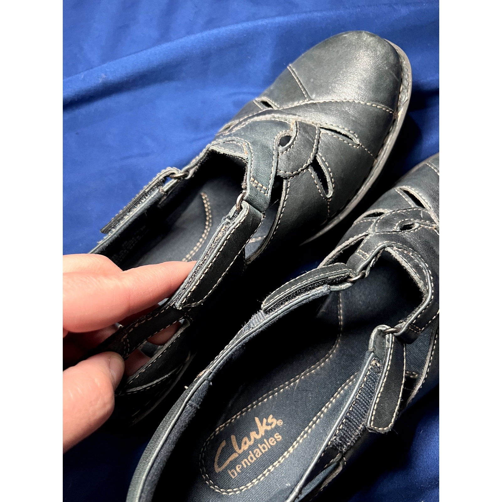 Clarks bendables comfort slip on shoes womens 8 cozycore walking hiking