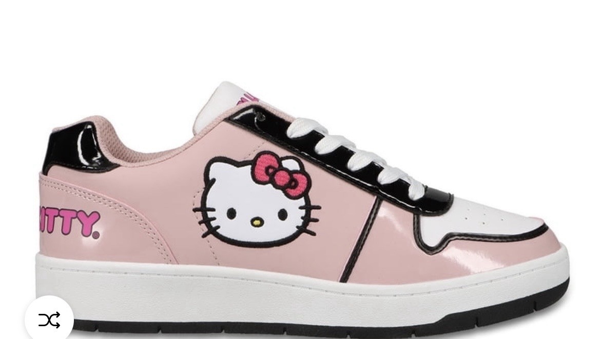 Hello Kitty Shoe Sanrio Women’s Size 7 Pink White Cute Casual Court Sneakers New