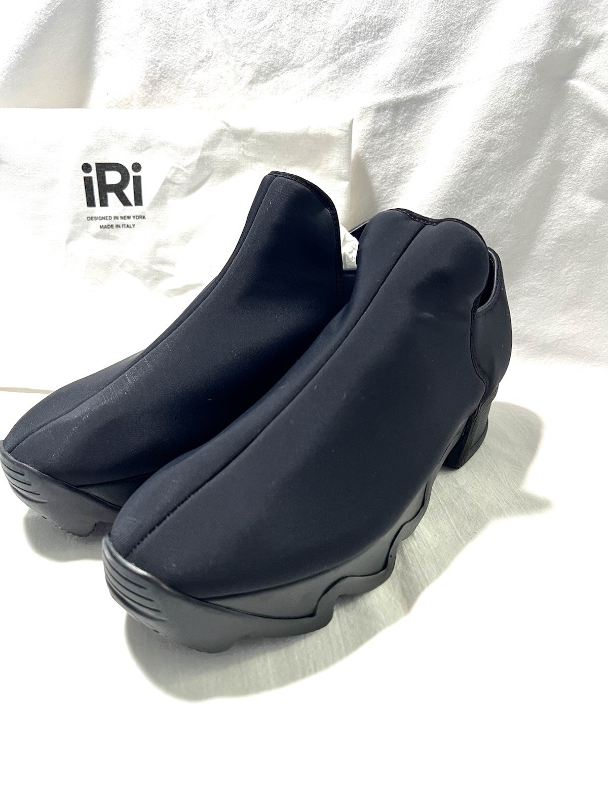 Iri NYC Sneaker Blk Neoprene Slip-On Platform Shoes US 7.5