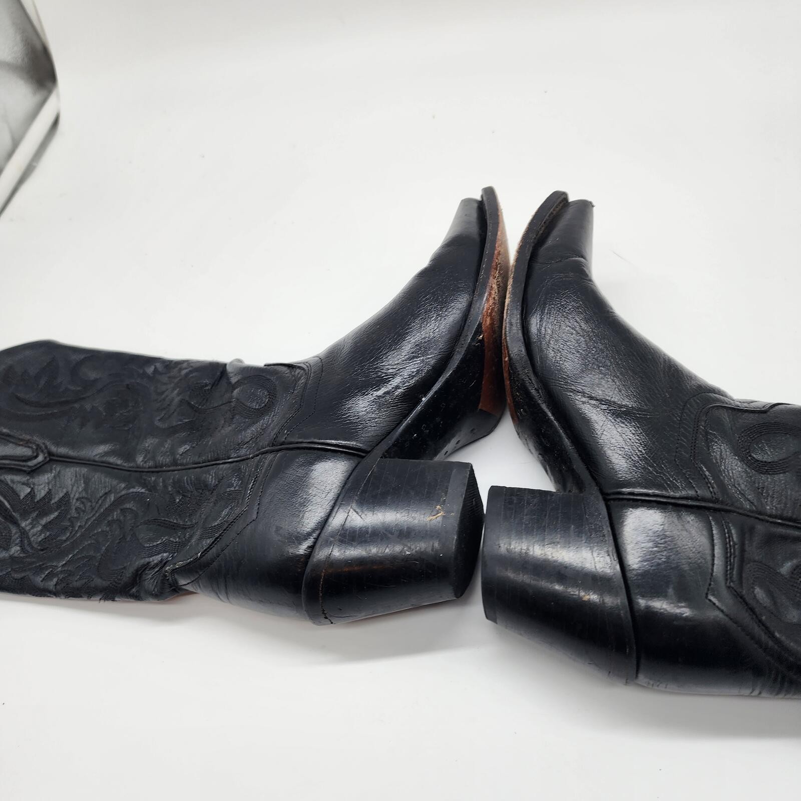 Dan Post black cowboy boots 6.5 western cowboy tall boots