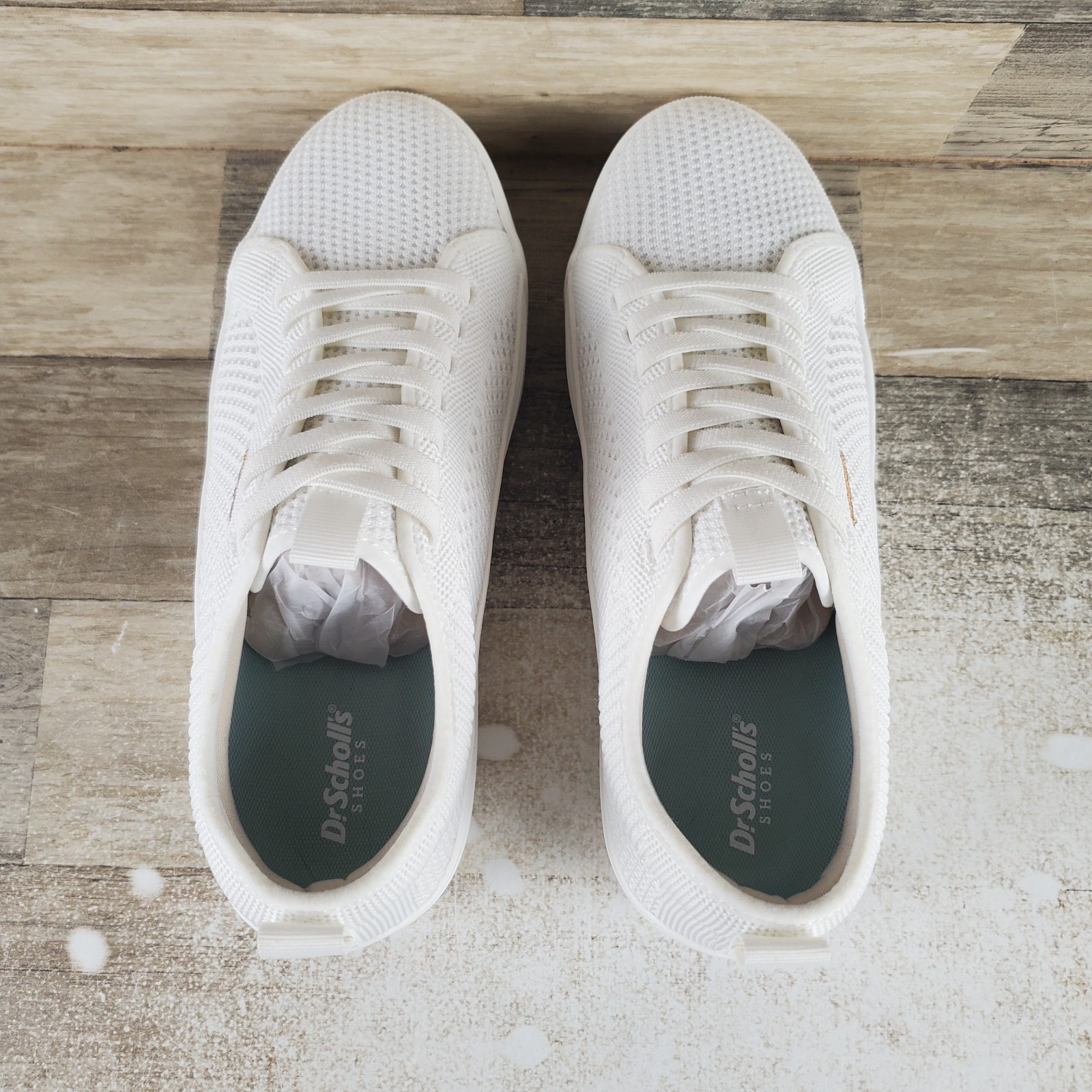 Dr Scholls Time Off Womens Shoes Sz 8.5 M Running White Knit Lace Up Sneakers