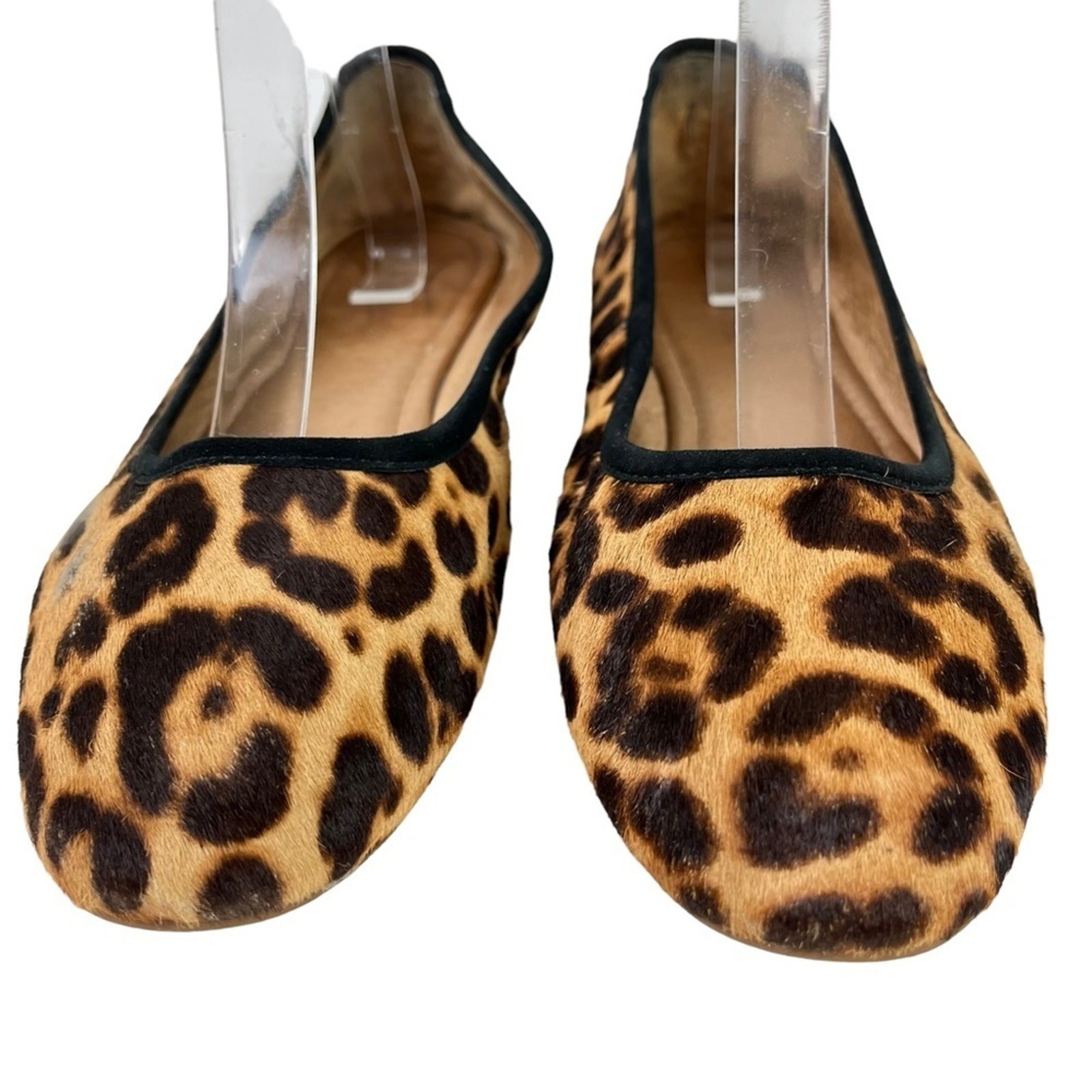 MADEWELL Pony Calf Hair Fur Leopard Print Genuine Leather Flats Shoes Loafer 9.5