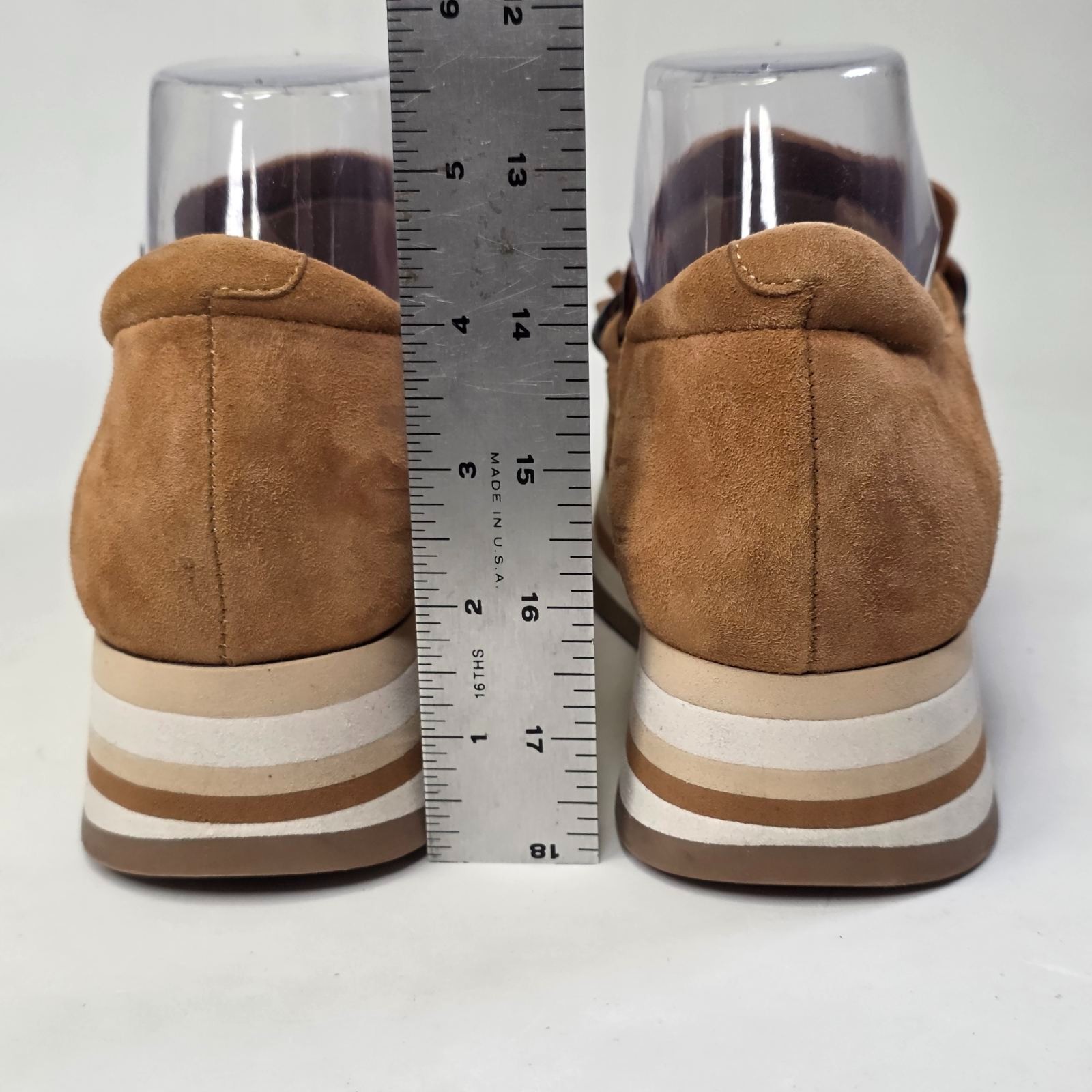 Softwaves Cadie Shoes Women’s 7.5 EU 38 Tan Suede Arch Support Platform Sneakers