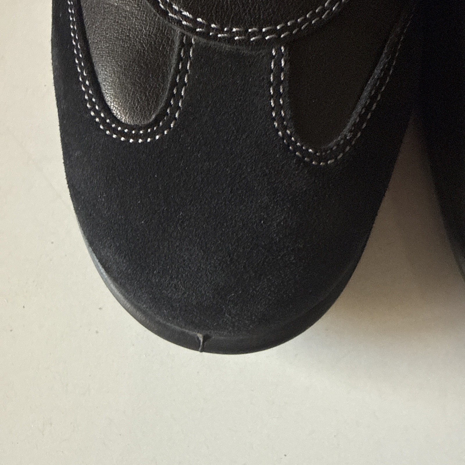 ECCO mens Comfort Black Leather Hook & Loop Straps Sneaker Size 9 US