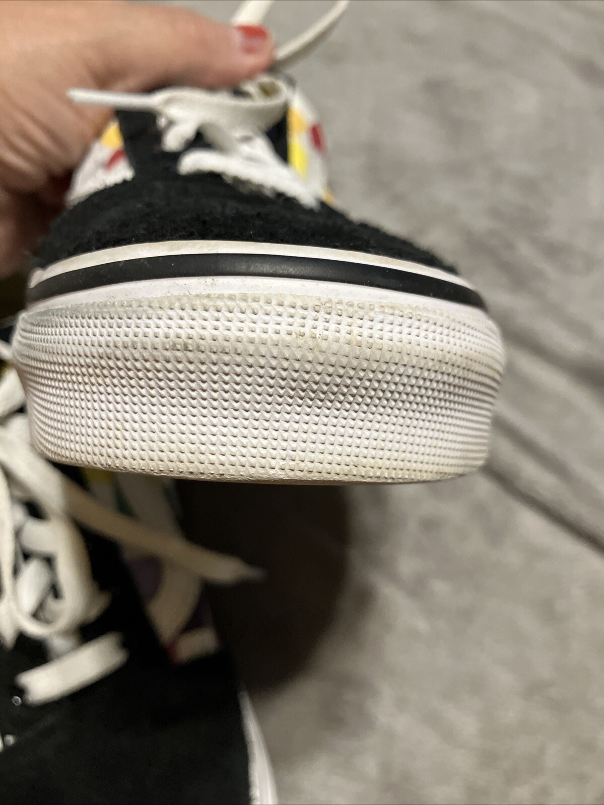 VANS Off the Wall Women’s Black Suede/Color Block Canvas Size W6.5/M5 #721356
