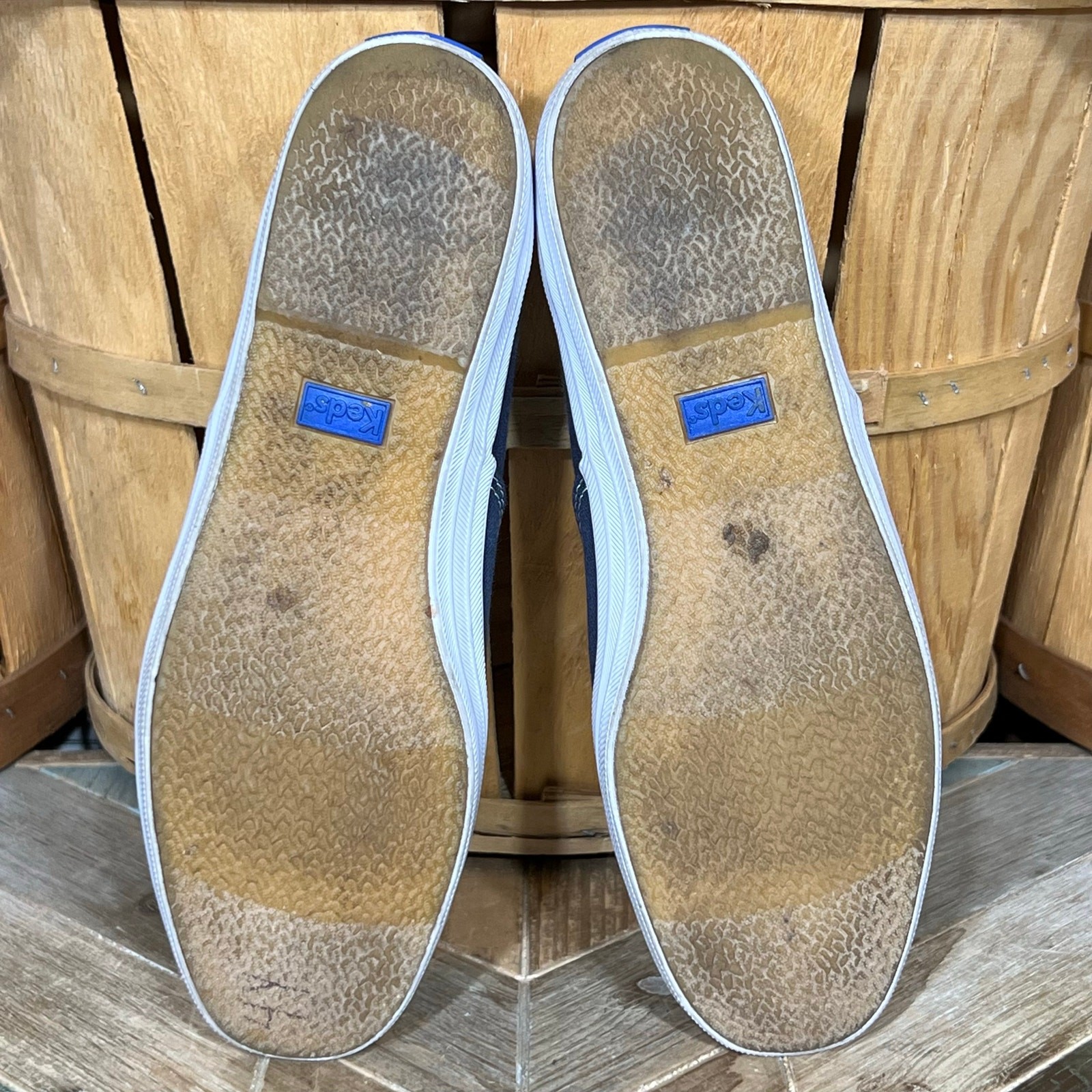 Keds Champion Originals Blue Canvas White Sneakers Shoes Womens Size 9