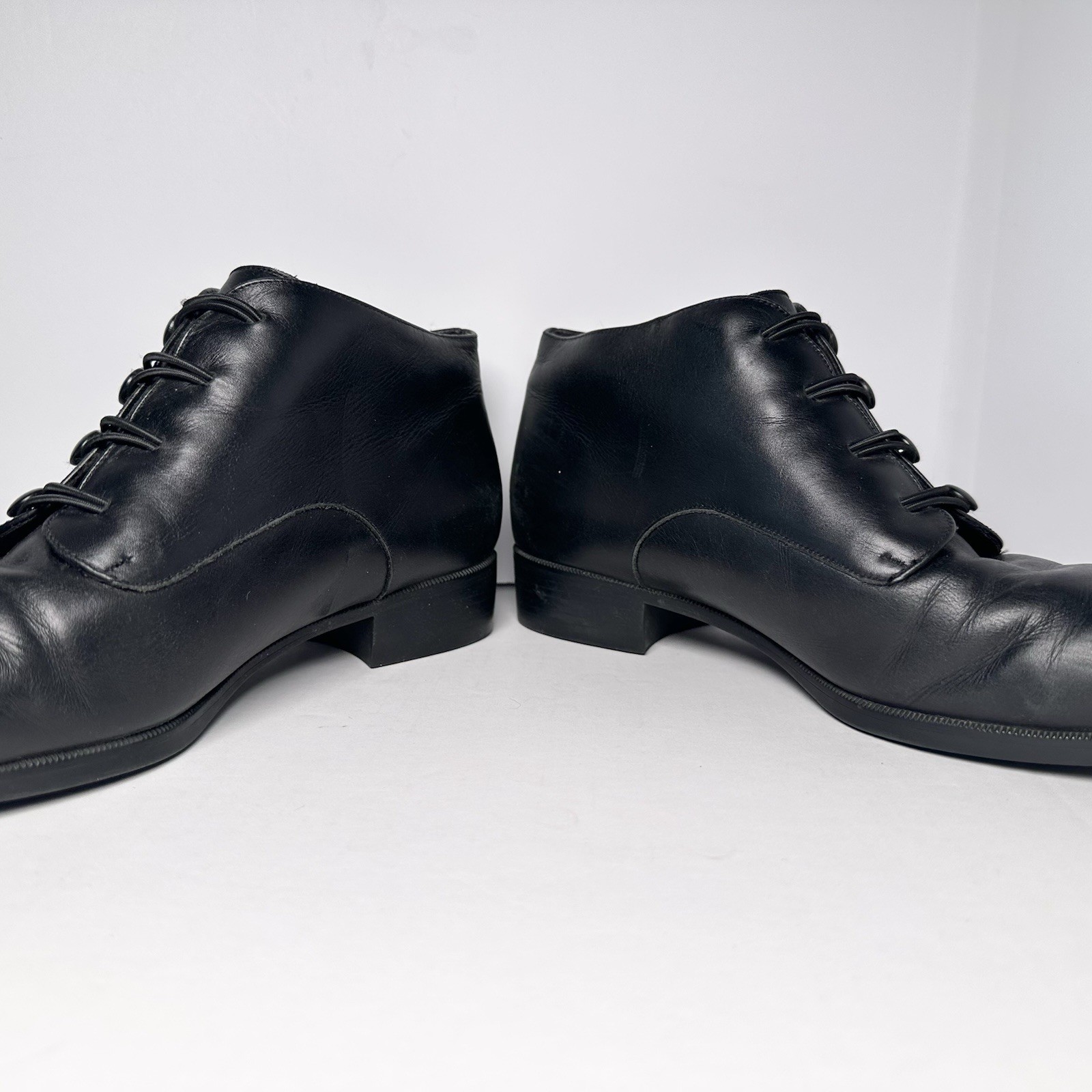 VTG Munro American Zurich Women’s Black Leather Ankle Boots-9-Button Up Witchy