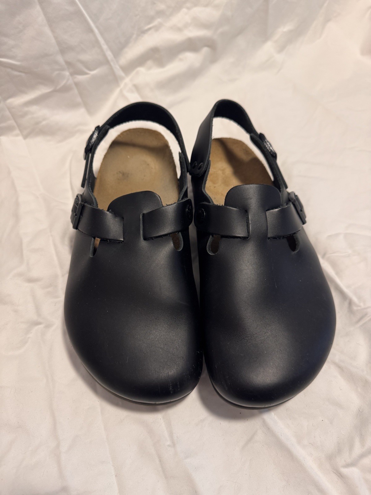BIRKENSTOCK TOKIO SL BLACK 41 REGULAR SUPER GRIP LEATHER- Excellent Used Cond