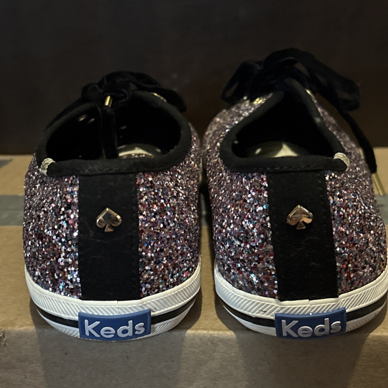 Kate Spade X Keds Sneakers Women’s Size 8.5 Deep Purple Glitter