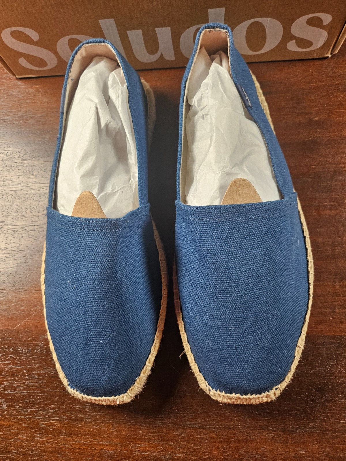 Soludos Women Sz 10 Espadrilles Sandal Navy Canvas Platform Slip On New in box