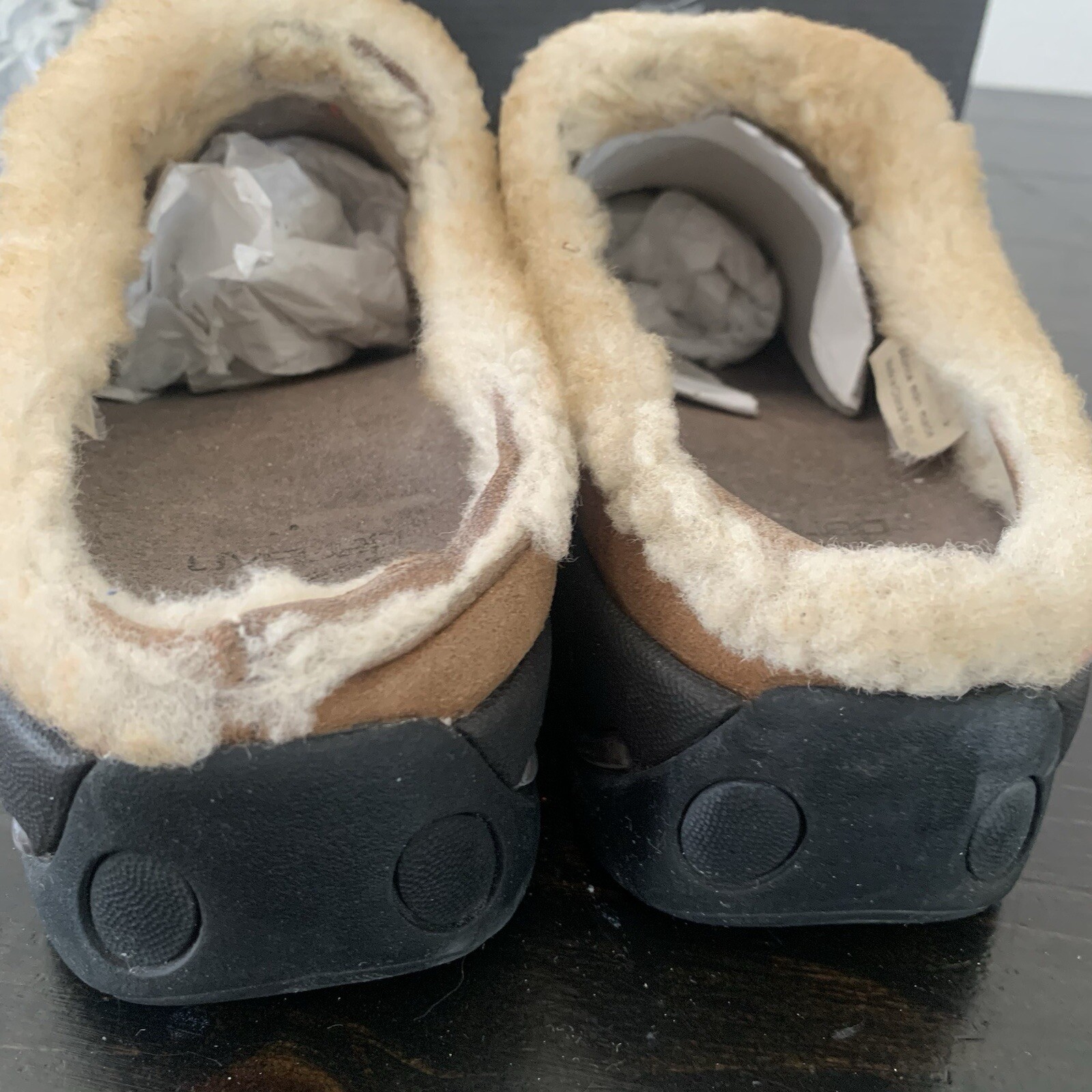 Dansko Cassie Brown Leather Shearling Slip On Clogs Women’s Size 42 Excellent