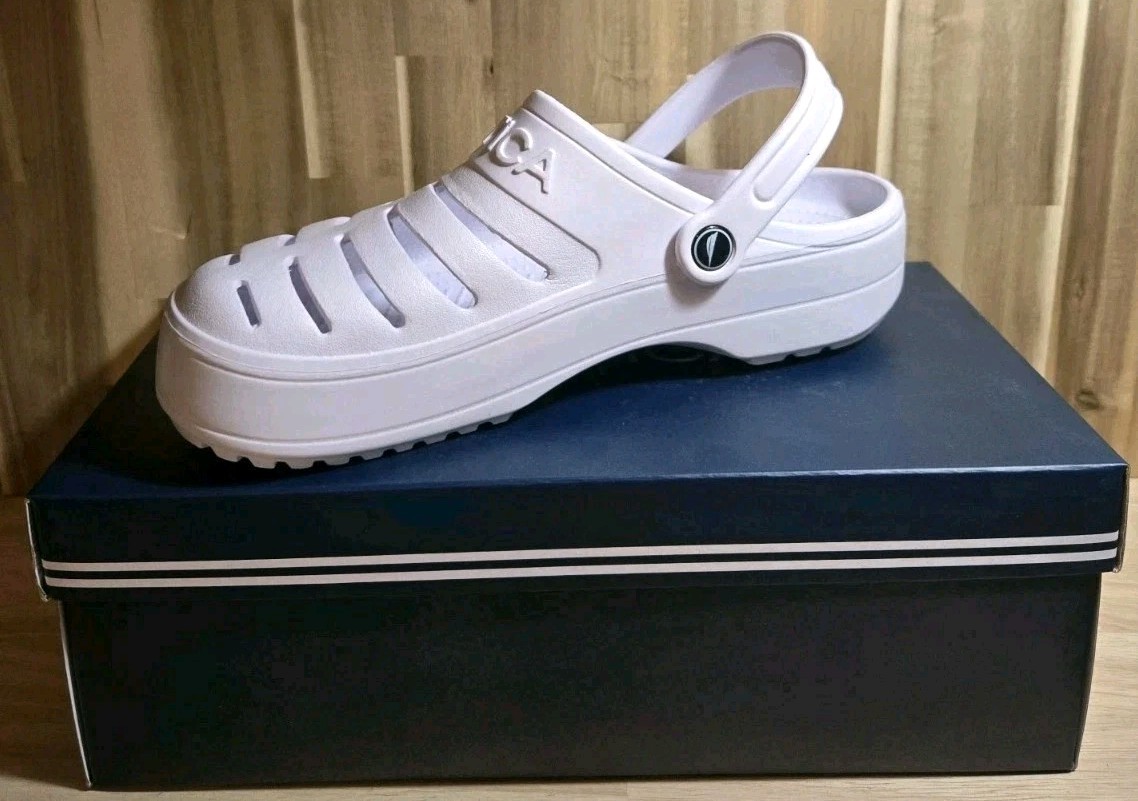 Nautica River Edge Women’s Shoes Size 10 Clog/Slides Unisex Men’s 8 White New