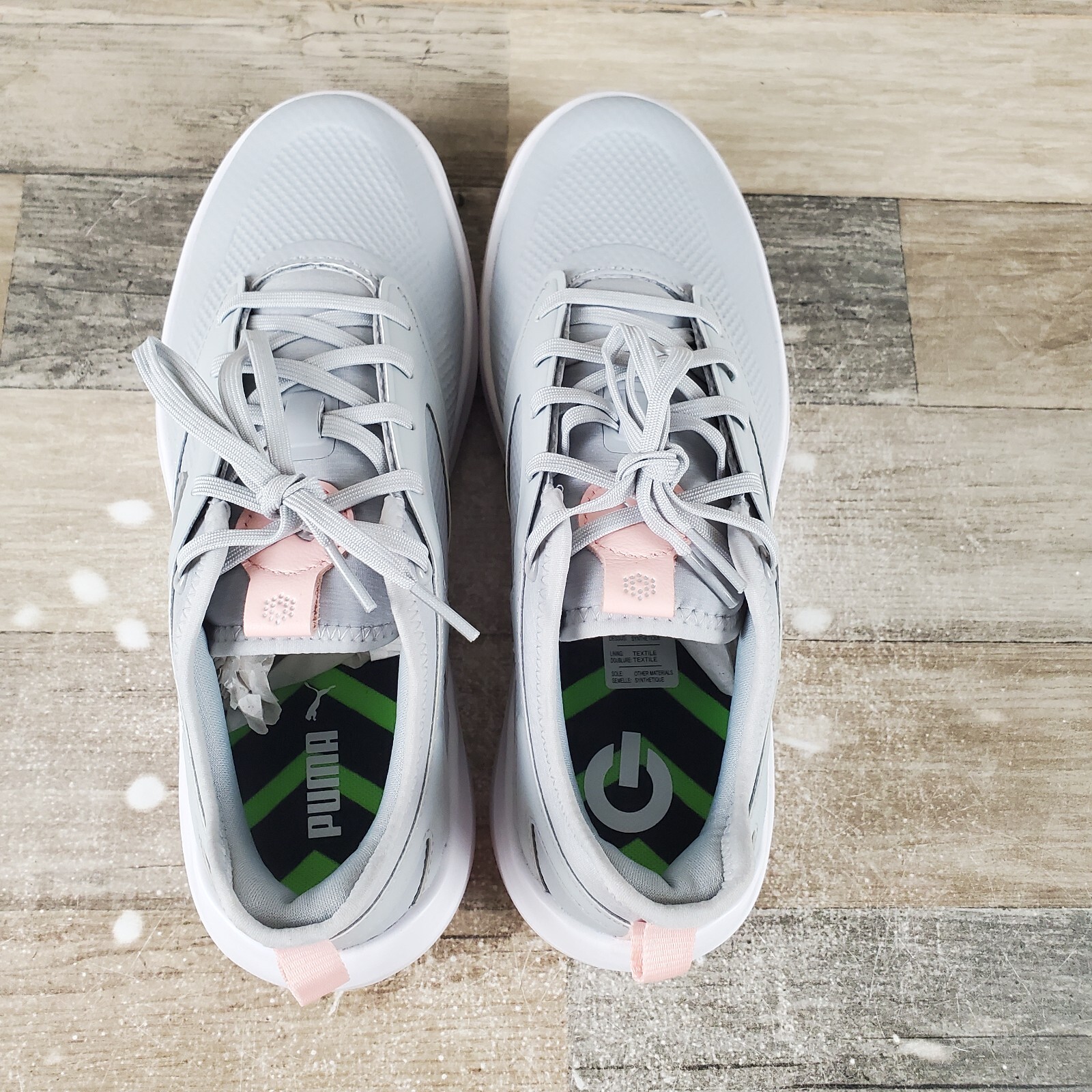 Puma Ignite Malibu Womens Golf Shoes Sz 7 Running Gray White Lace-Up Sneakers
