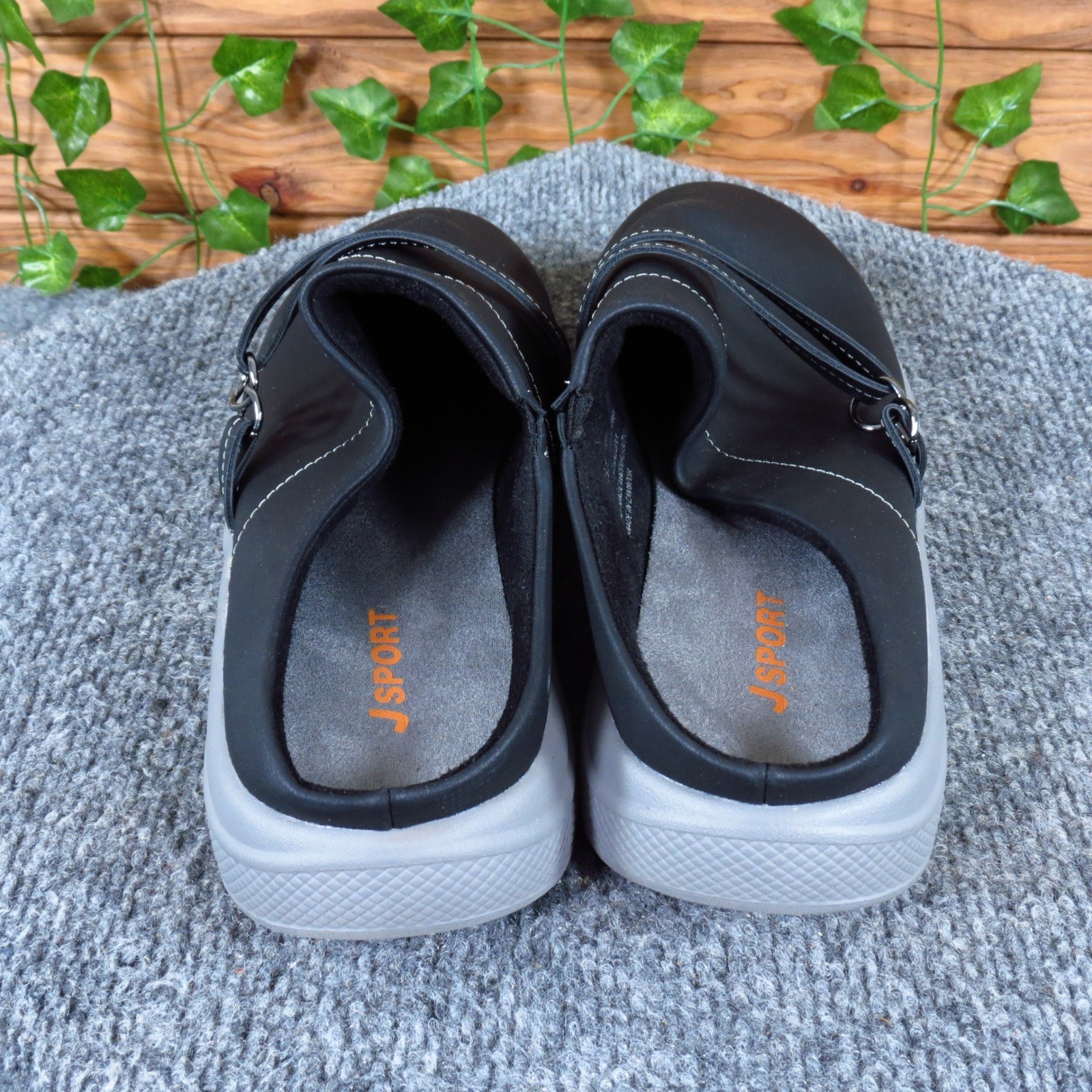 JSport by Jambu Gina Women Shoe Mule Size 7 Walking Casual Black Synthetic
