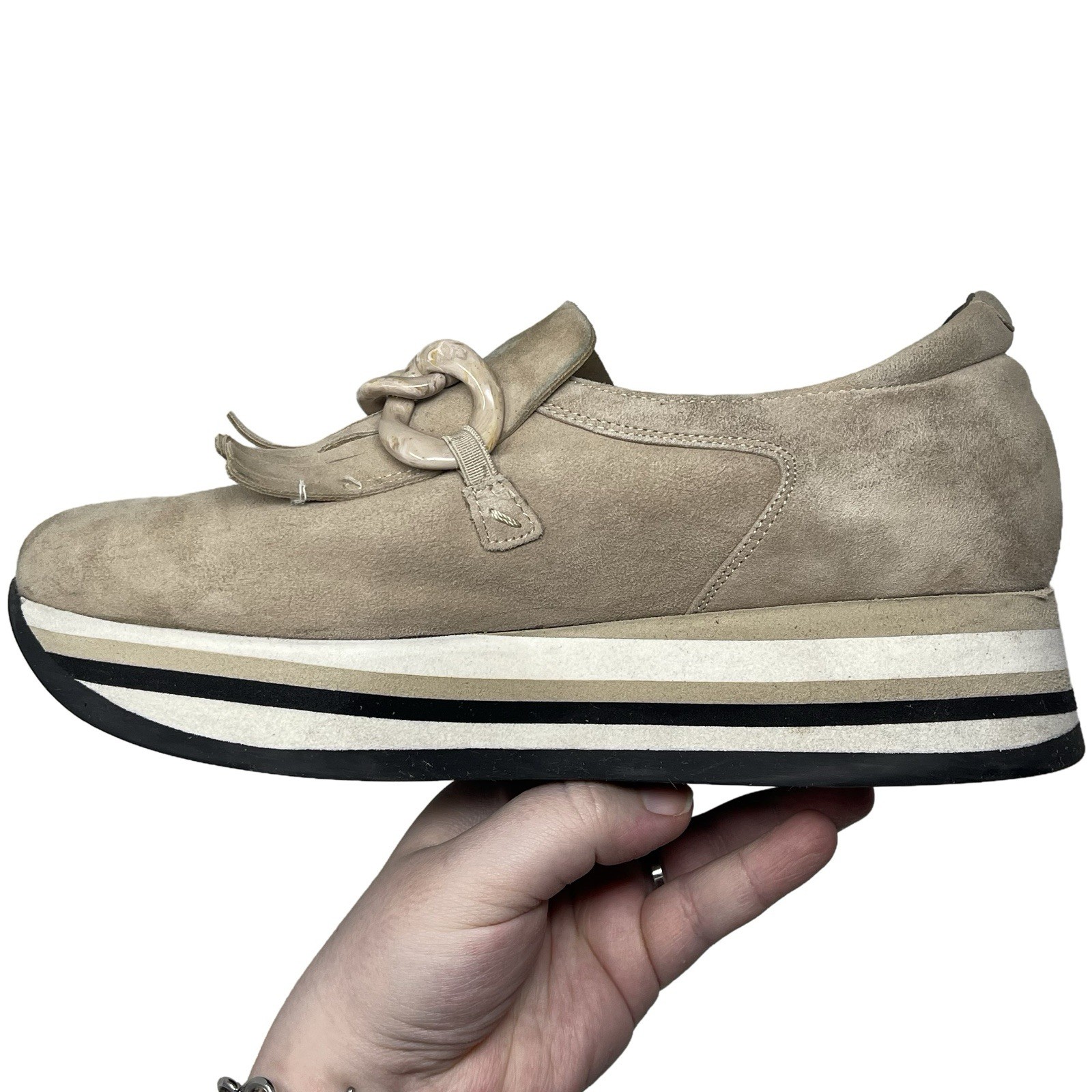 Softwaves “Adaya” Women’s Sneakers EU 39/US 8.5-9 Platform Beige Black White