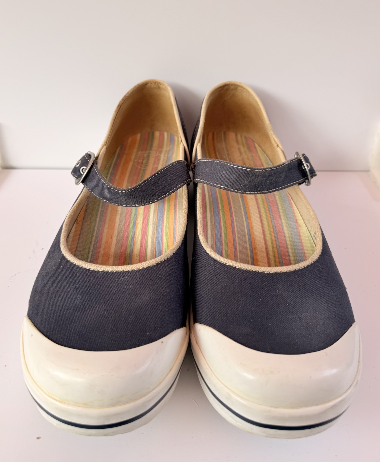 Dansko Vegan Navy Blue Canvas Mary Jane Clogs Slip Resistant 41 6606540100
