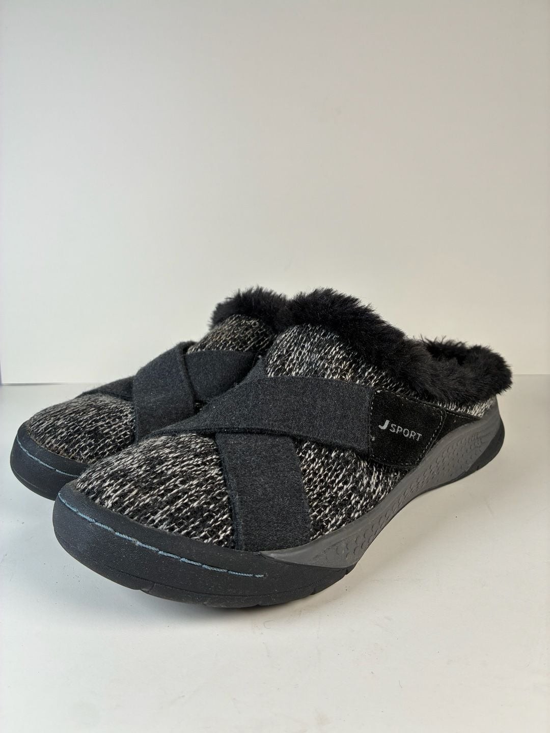 JSport by Jambu Graham Memory Foam Faux Fur Lined Mule Slip-On Shoes