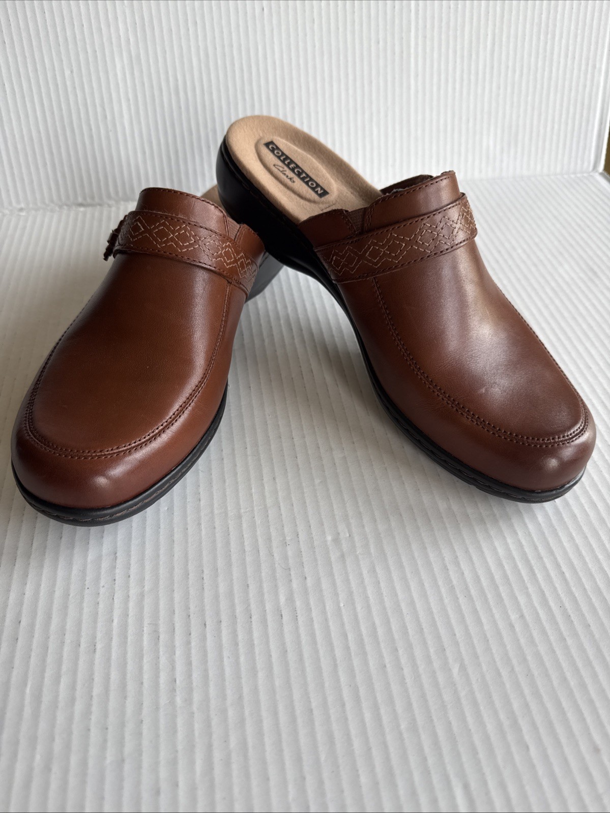Clarks Patty Nell Chestnut Mule Shoes Womens Size 11.0 EUC