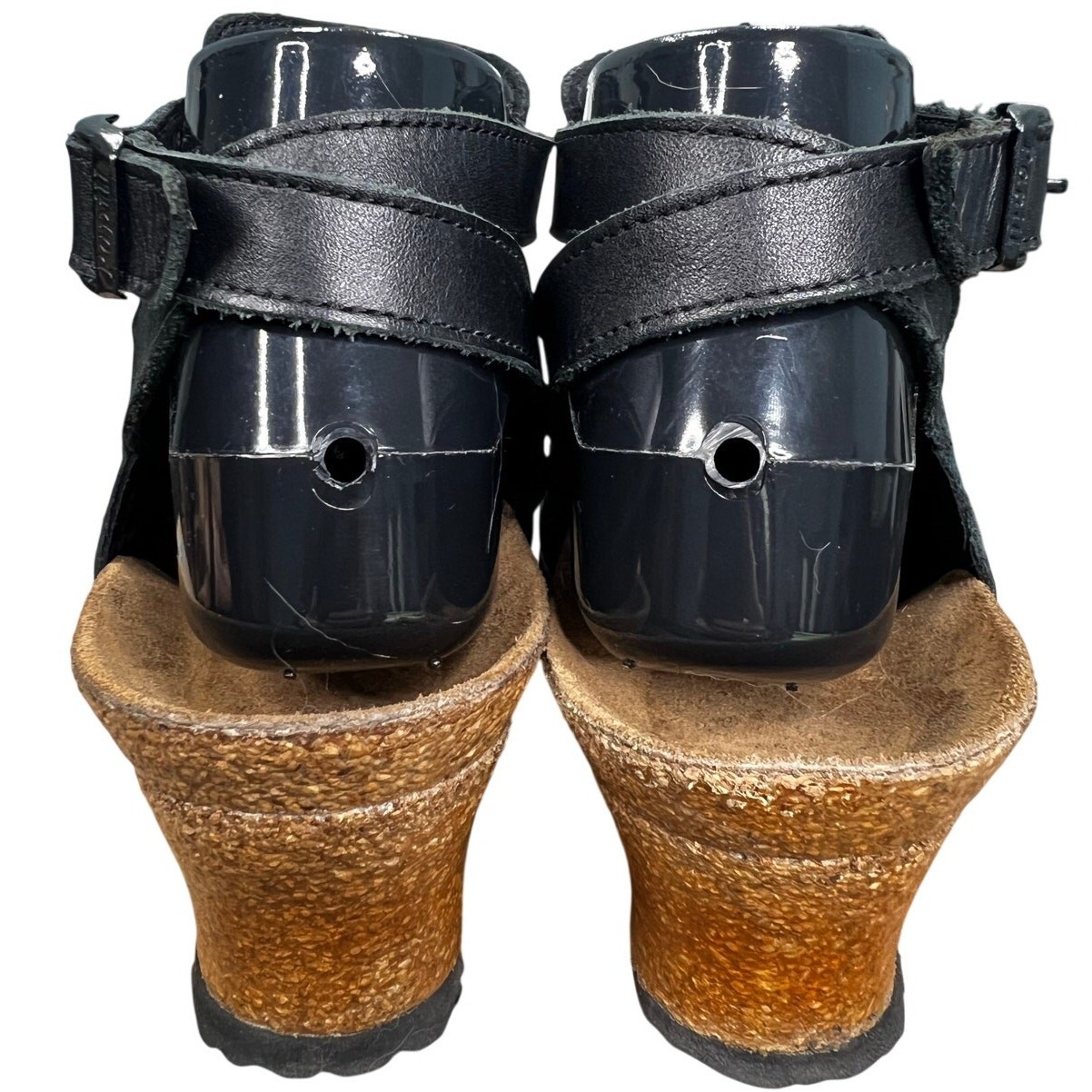 Papillio By Birkenstock Esra Black Leather Wedge Clog Unisex Size M 5 W 7