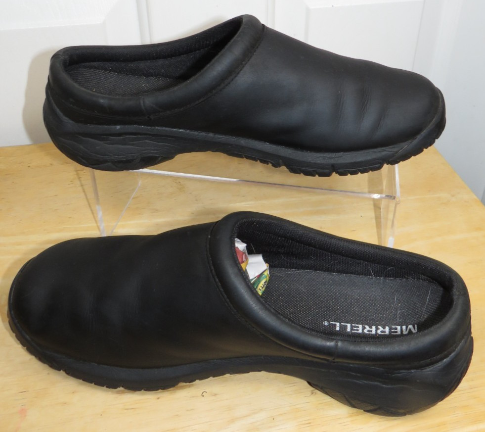 Merrell Women’s Encore Nova Slip On Shoe J002112 Clogs Black Leather Size 9.5