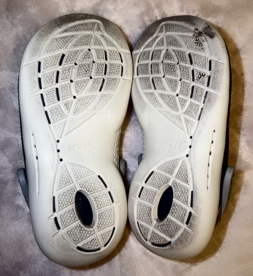 R🩶 Crocs Clogs Gray Shoes Size M5 W7 Slip On LiteRide 360