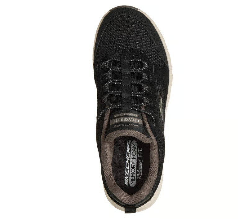 NEW WOMENS SKECHERS RELAXED FIT OAK CANYON Black Natural MESH Shoes AUTHENTIC