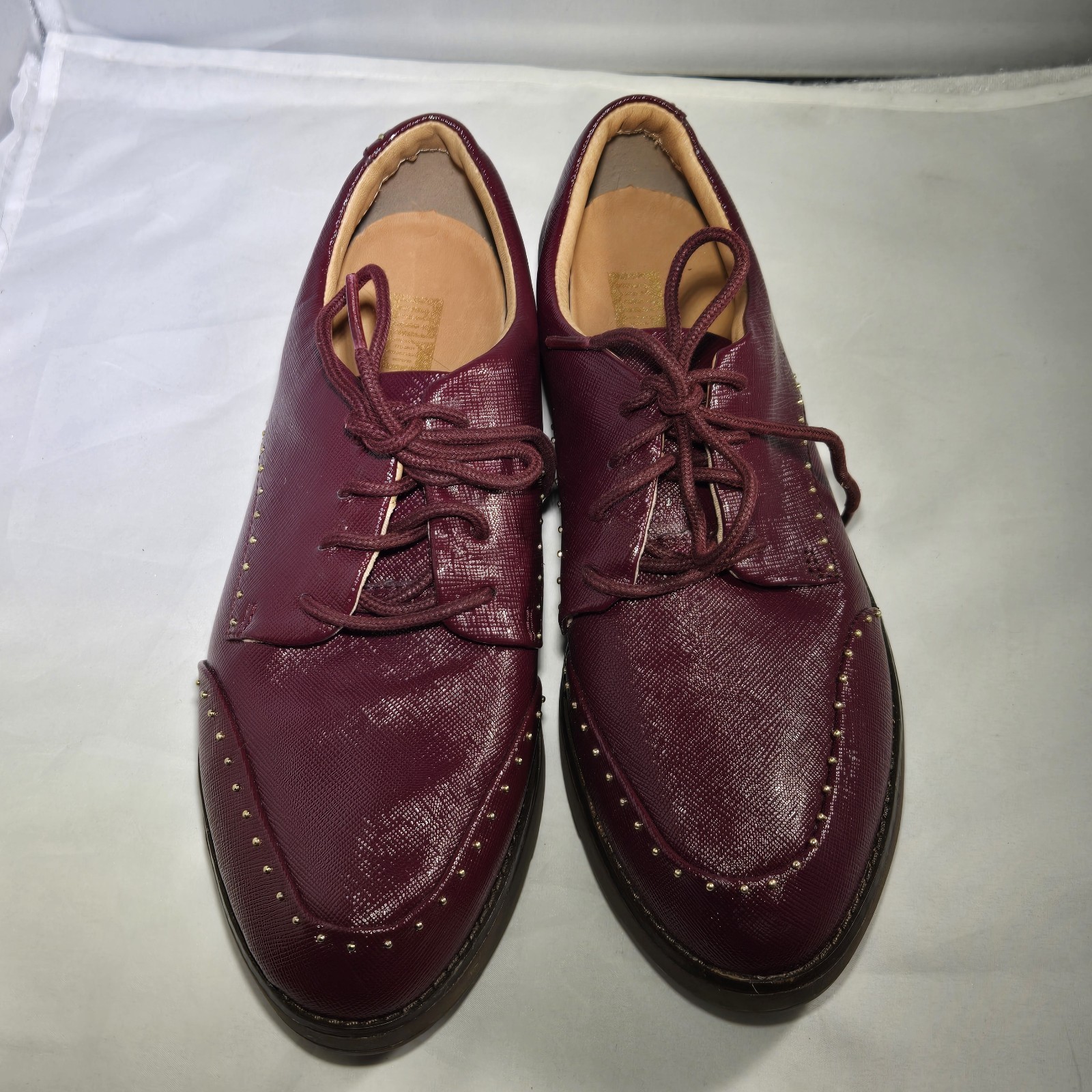 Fitflop Womens Keely Microstud Brogue Oxford Shoes Lace Up Y27-744 Red Size 5