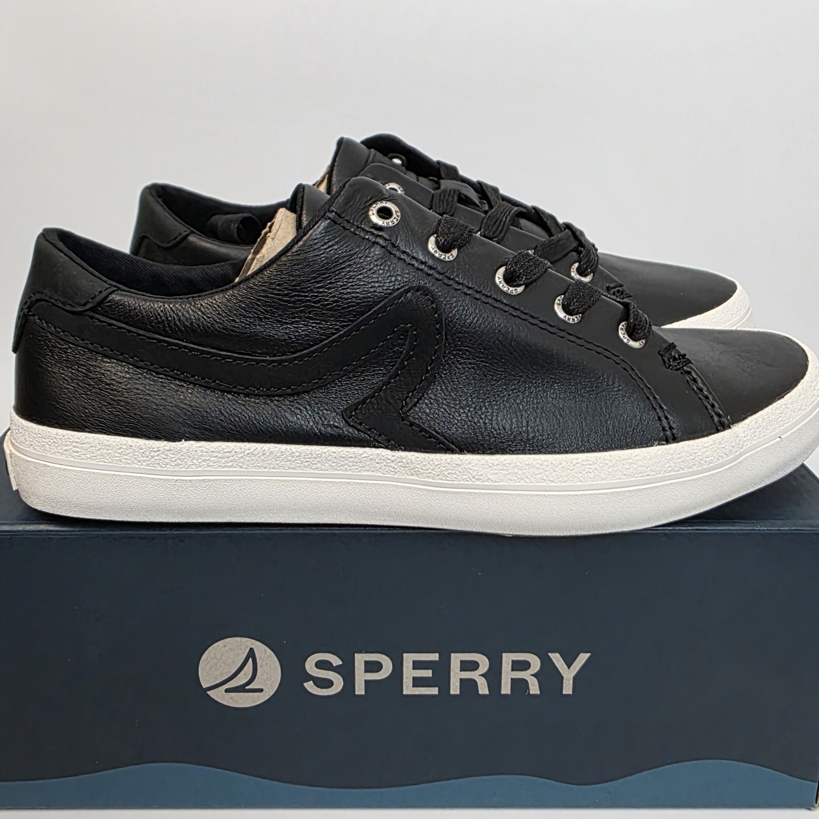 NEW Sperry Women’s Sandy LTT leather sneaker Black Size 7 M #909