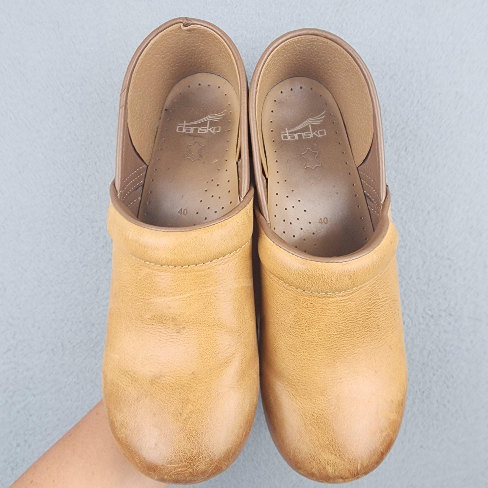 Dansko Shoes Womens Size 9.5 (40) Brown Leather Clog Slip On Comfort Workwear