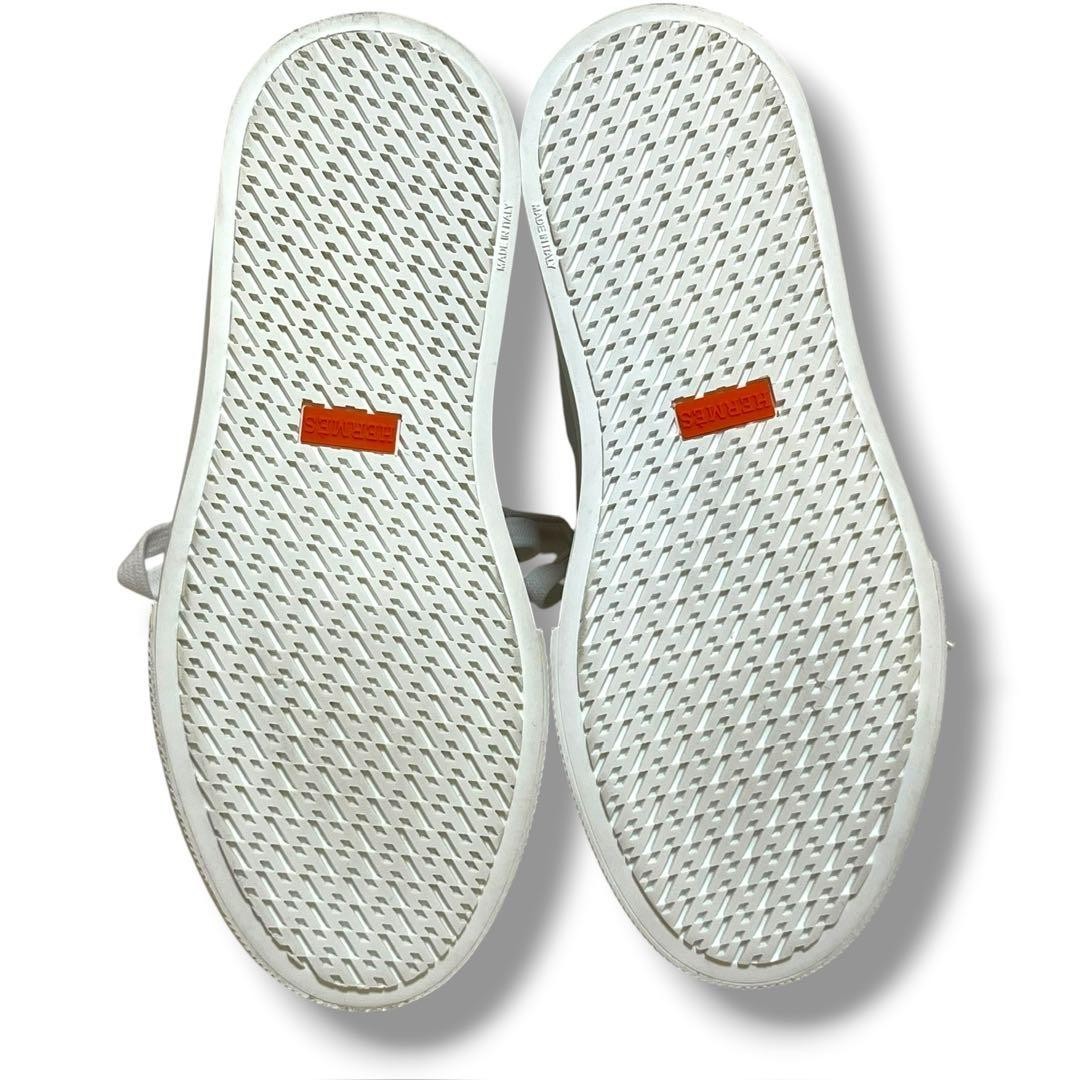 HERMES Daydream High Top Sneakers White Leather Kelly Buckle Women’s EU36 US6