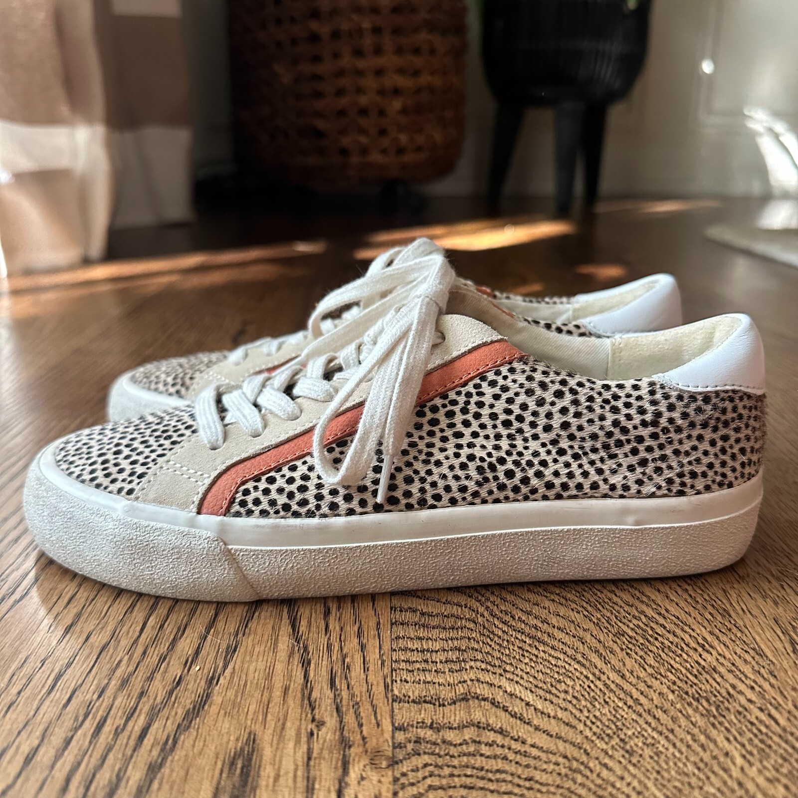 Madewell Sidewalk Shoes Low-Top Sneakers Spotted Calf Hair Leopard Womens 6
