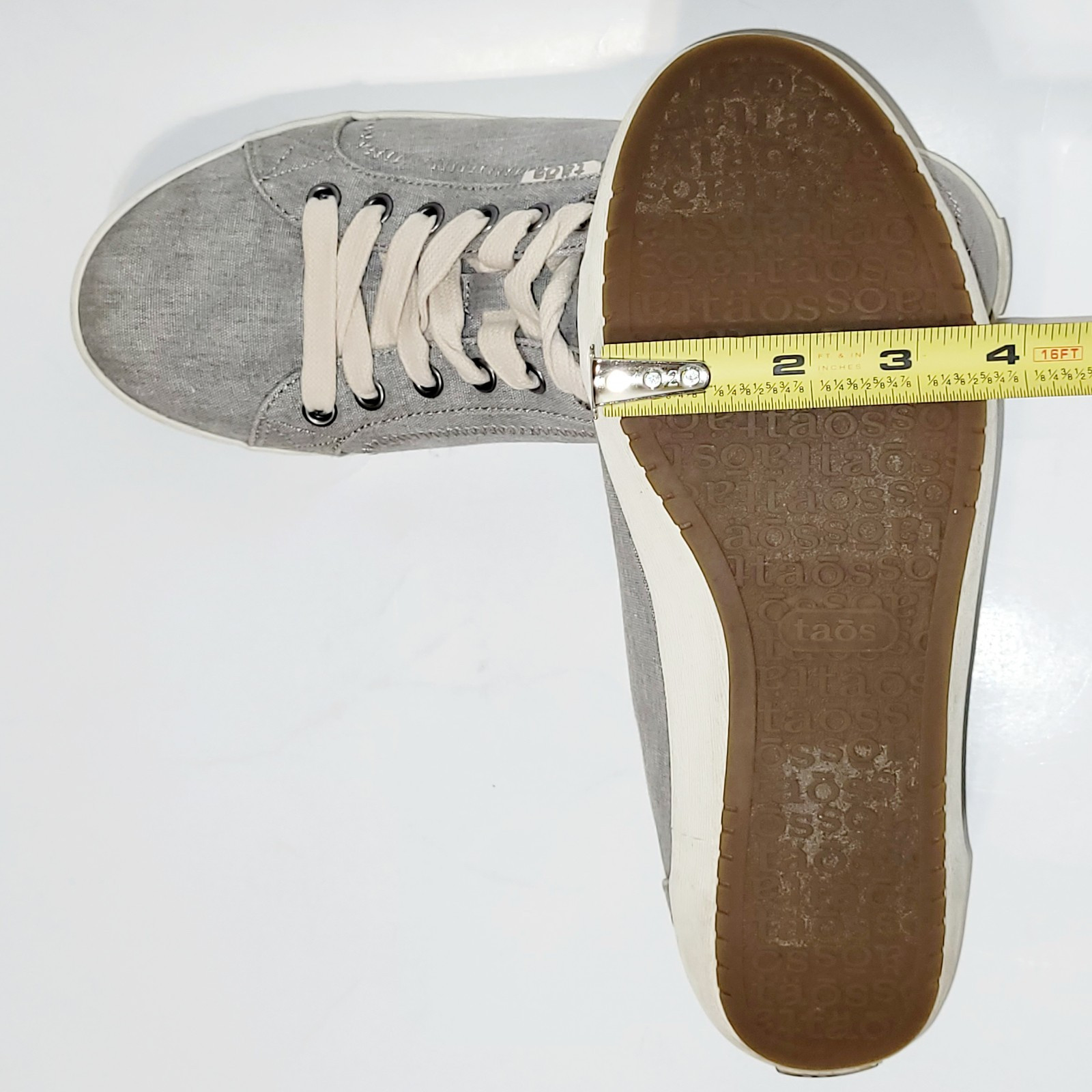 Taos Star STA12844 Gray Wash Canvas Casual Lace Up Sneaker Shoes Wms 9US 40-41EU